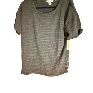 New York Laundry Gray Cuffed Sleeve Boxy T-Shirt